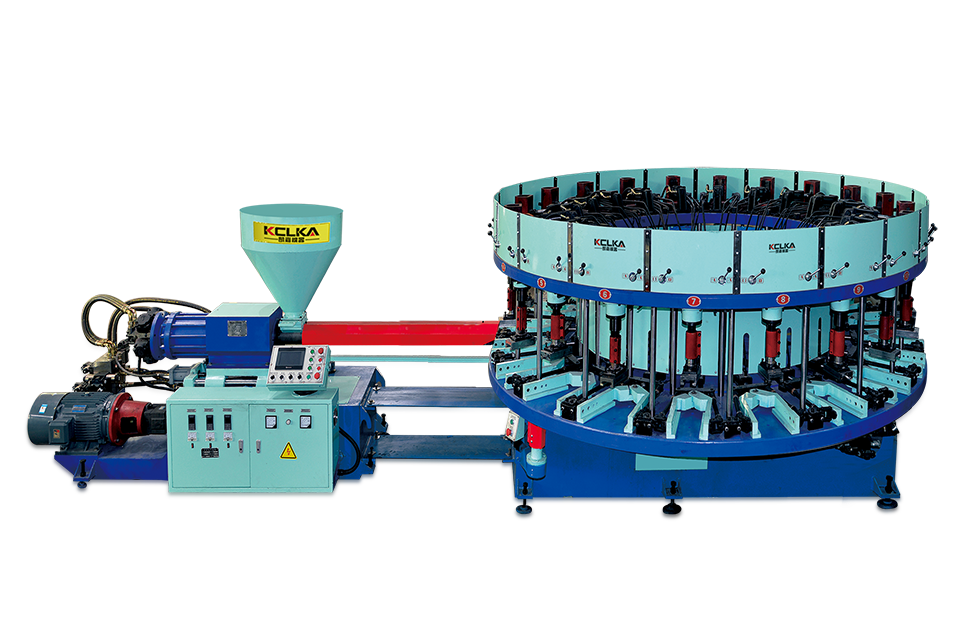 全自動(dòng)圓盤式單（雙）色休閑鞋、運(yùn)動(dòng)鞋結(jié)幫注射成型機(jī)